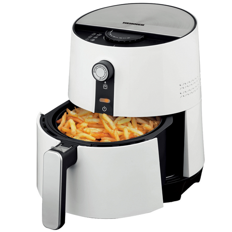Heinner Heteluchtfriteuse – 1300W – 2,6L Mand – 3,6L Bereidingspan – Instelbare Thermostaat 0–200°C – Timer – Anti-aanbaklaag – Oververhittingsbeveiliging – Wit