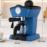 Heinner Charm HEM-200BL Handmatige Espressomachine – 800 W – 3,5 bar – Waterreservoir 250 ml – Voor Espresso en Cappuccino – Melkopschuimer – Frontthermometer – Blauw (4)