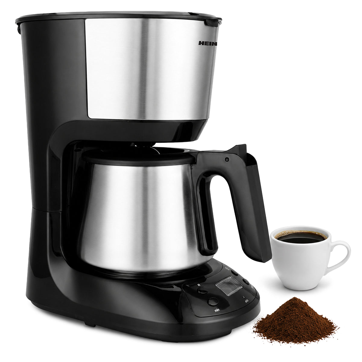 Heinner Armoure Filter Koffiezetapparaat met Timer – 1,25 L – 750W – LCD-display – Programmeerbaar – Druppelstop – Warmhoudfunctie – Automatische Uitschakeling – Zwart (2)