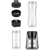 Heinner Sportblender – 400W – 19.000 rpm – 600 ml & 400 ml Tritan Bekers – BPA-vrij – 2 Ready-to-Go Deksels – RVS Messen – Inox Behuizing – Zwart/Inox (2)