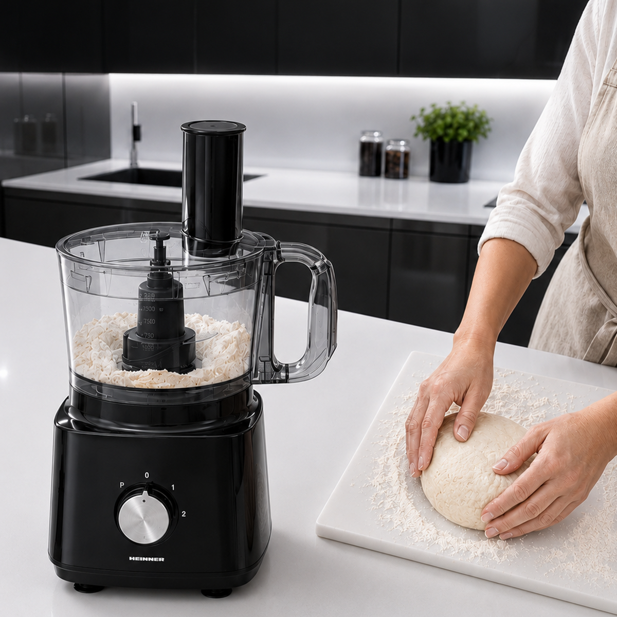 Heinner Foodprocessor met 1.2 liter Mengkom en 1.8 liter Blender - 750W - Keukenmachine Zwart (3)