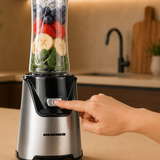 Heinner Sportblender – 400W – 19.000 rpm – 600 ml & 400 ml Tritan Bekers – BPA-vrij – 2 Ready-to-Go Deksels – RVS Messen – Inox Behuizing – Zwart/Inox (6)