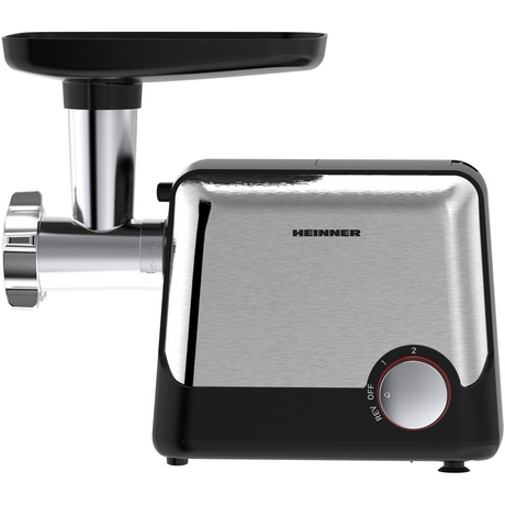Heinner Elektrische Vleesmolen – 2100 W – Maalcapaciteit 1,8 kg/min – 3 Maalschijven – 2 Snelheden en Reversefunctie – Worst-, Kibbeh- en Tomatenaccessoires – RVS/Zwart (2)