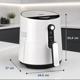 Heinner Heteluchtfriteuse – 1300W – 2,6L Mand – 3,6L Bereidingspan – Instelbare Thermostaat 0–200°C – Timer – Anti-aanbaklaag – Oververhittingsbeveiliging – Wit (10)