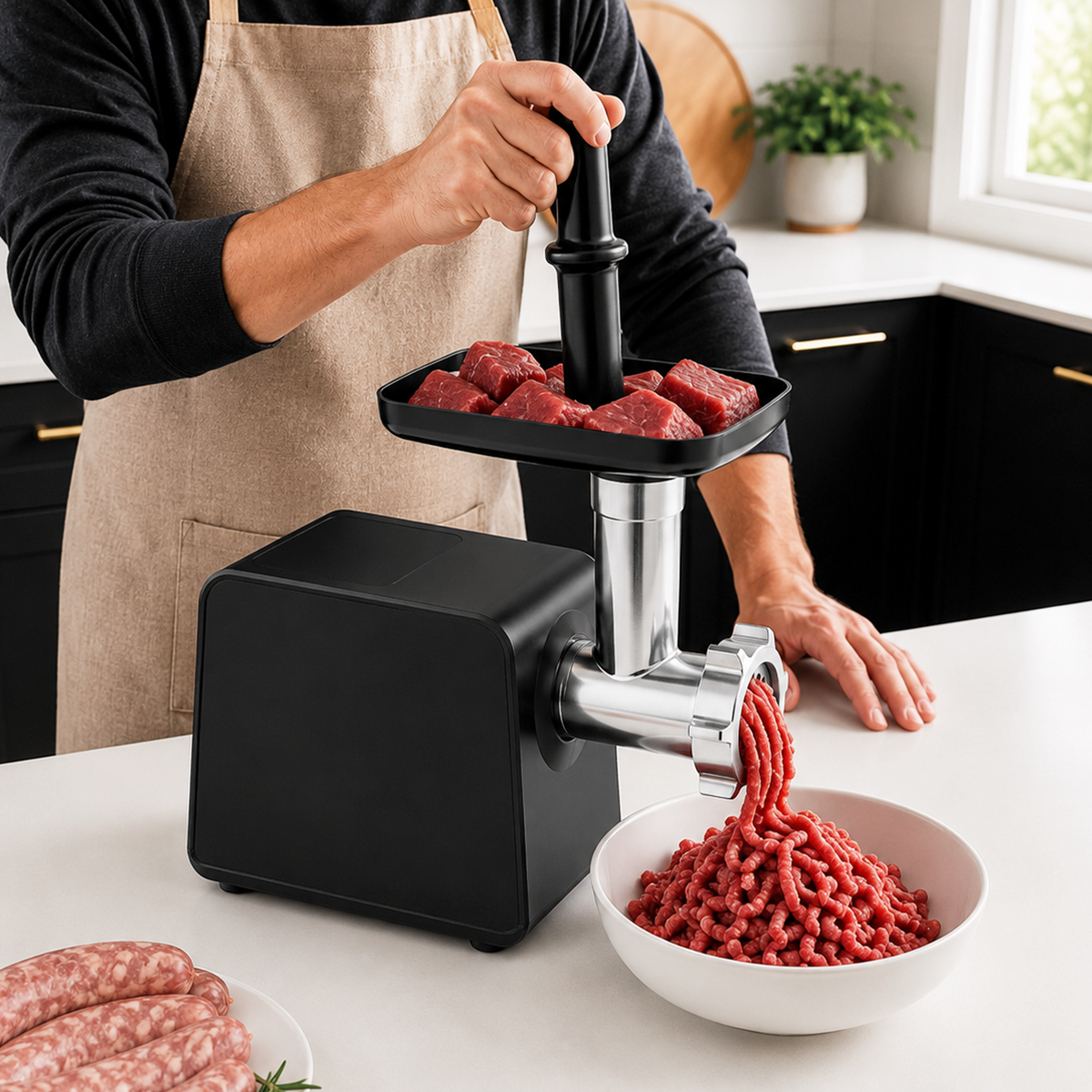 Heinner Elektrische Vleesmolen – 2100 W – Maalcapaciteit 1,8 kg/min – 3 Maalschijven – 2 Snelheden en Reversefunctie – Worst-, Kibbeh- en Tomatenaccessoires – RVS/Zwart (4)