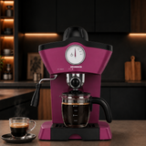 Heinner Charm HEM-200BG Handmatige Espressomachine – 800 W – 3,5 bar – Waterreservoir 250 ml – Voor Espresso en Cappuccino – Melkopschuimer – Frontthermometer – Bordeauxrood (6)