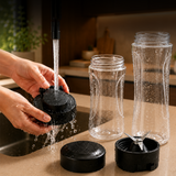 Heinner Sportblender – 400W – 19.000 rpm – 600 ml & 400 ml Tritan Bekers – BPA-vrij – 2 Ready-to-Go Deksels – RVS Messen – Inox Behuizing – Zwart/Inox (8)