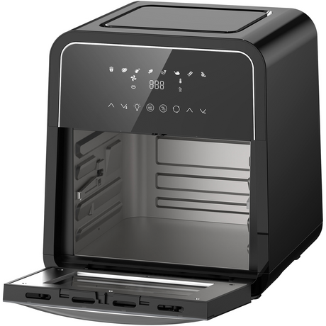 Heinner Heteluchtfriteuse – 2000W – 12L Capaciteit – Ovenfunctie – Digitaal Touchdisplay – Timer 60 min – Dehydrateren 24u – 8 Programma’s – Rotisserie – Zwart (2)