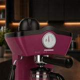 Heinner Charm HEM-200BG Handmatige Espressomachine – 800 W – 3,5 bar – Waterreservoir 250 ml – Voor Espresso en Cappuccino – Melkopschuimer – Frontthermometer – Bordeauxrood (9)