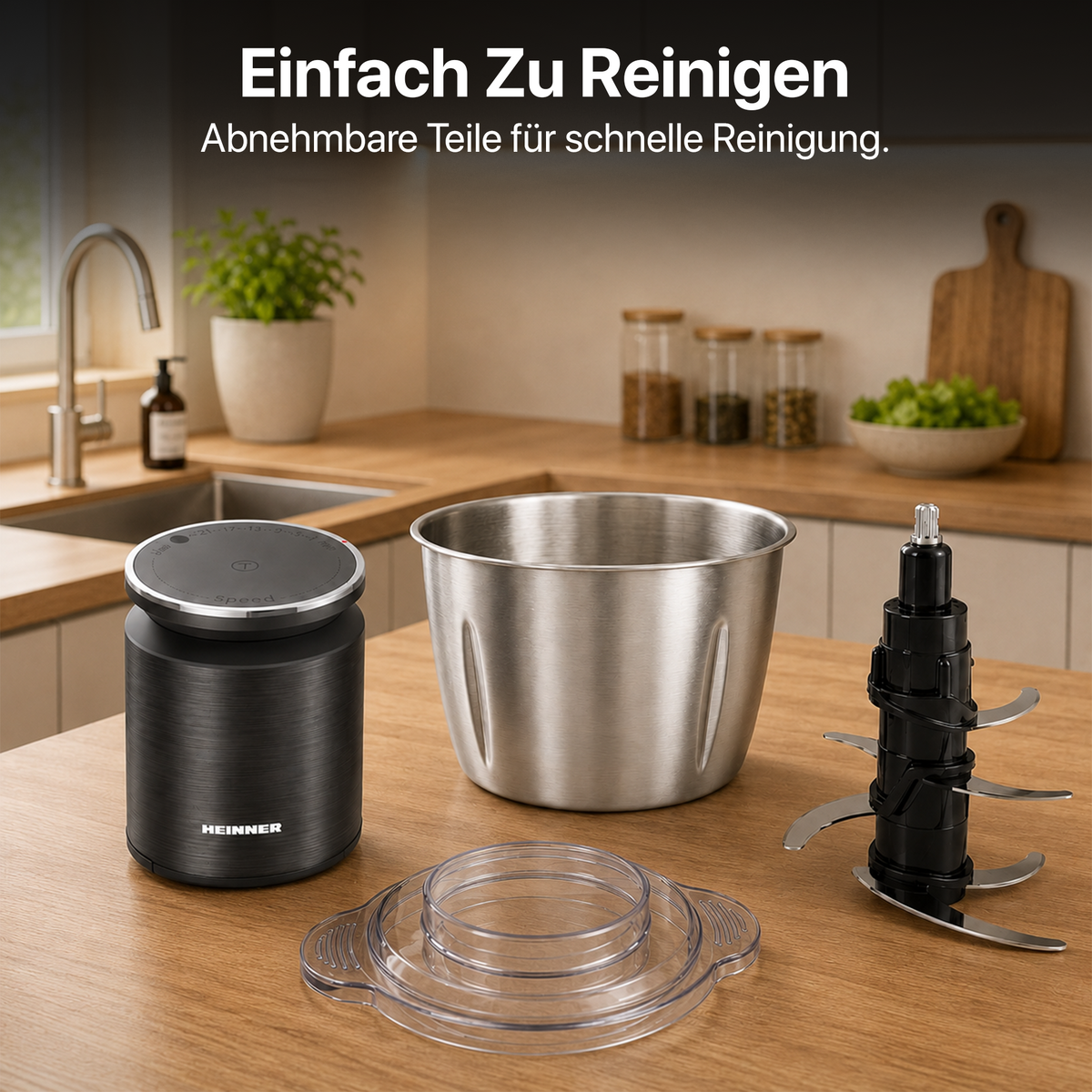 Heinner Elektrische Hakmolen – 300 W – RVS-kom 2 L – 4 RVS-messen – 2 Snelheden – Metalen Overbrenging – Veiligheidssysteem – Zilver (9)