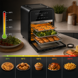 Heinner Heteluchtfriteuse – 2000W – 12L Capaciteit – Ovenfunctie – Digitaal Touchdisplay – Timer 60 min – Dehydrateren 24u – 8 Programma’s – Rotisserie – Zwart (8)