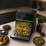 Heinner Heteluchtfriteuse – 2000W – 12L Capaciteit – Ovenfunctie – Digitaal Touchdisplay – Timer 60 min – Dehydrateren 24u – 8 Programma’s – Rotisserie – Zwart (7)