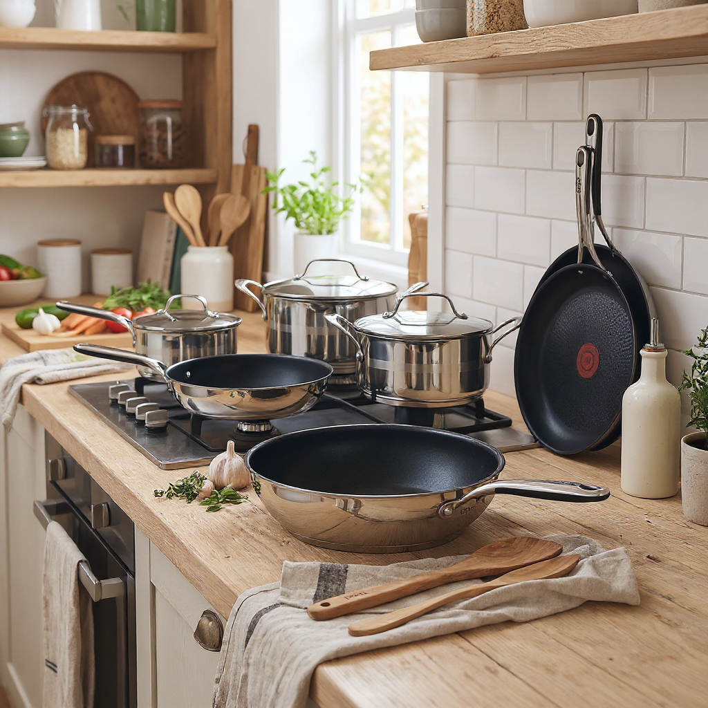 Pannenset Jamie Oliver – Tefal Complete Serie 9-delig – RVS & anti-aanbak – inductiegeschikt