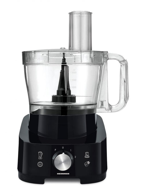 Heinner Multifunctionele Foodprocessor – 1000 W – Mengkom 3,5 L – Blender 1,8 L – 2 Snelheden en Pulsstand – Hak-, Kneed-, Snij-, Rasp-, Klop- en Maalfunctie – Zwart