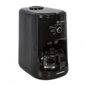 Heinner HCM-900RBK Koffiezetapparaat met Koffiemolen - 900W - 0.6L - 4 Kopjes - Instelbare Maalgraad Fijn/Grof - Voor Koffiebonen & Gemalen Koffie - Glazen Kan - Zwart
