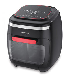 Heinner Heteluchtfriteuse – 2000W – 11L Ovencapaciteit – 4,5L Mand – Ovenfunctie – Touchbediening – 8 Programma’s – Timer 4u – Rotisserie – Zwart/Rood
