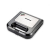 Heinner Sandwichmaker – 750 W – 2 Sandwiches – Antihaftplatten – Power- und Ready-Kontrollleuchten – Verriegelbarer Griff – Schwarz/Edelstahl