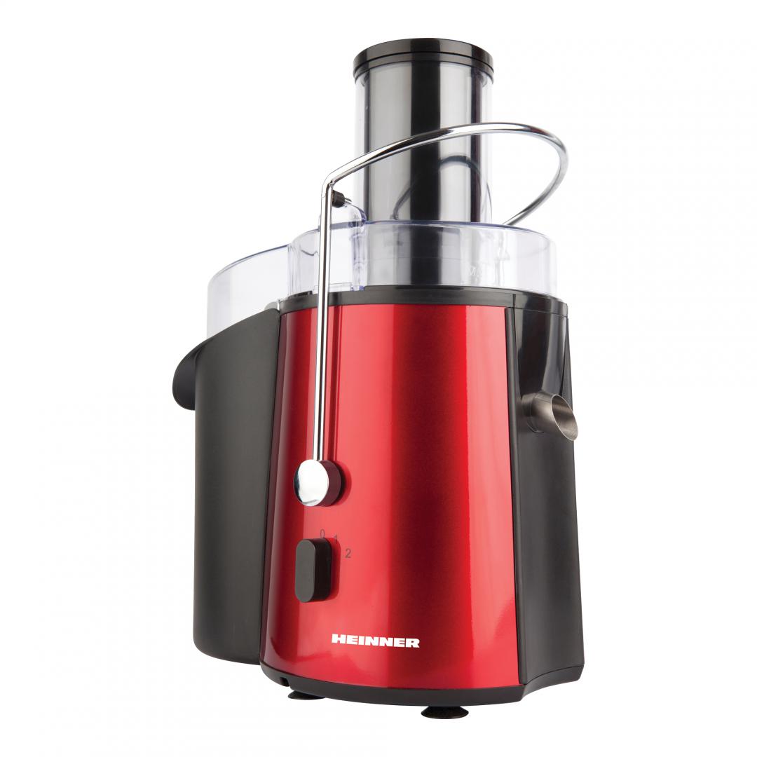 Heinner Sapcentrifuge – 1000 W – 2 Snelheden – Sapreservoir van 1 L – Pulpreservoir van 2 L – Uitneembare Onderdelen – Vaatwasserbestendig – Rood