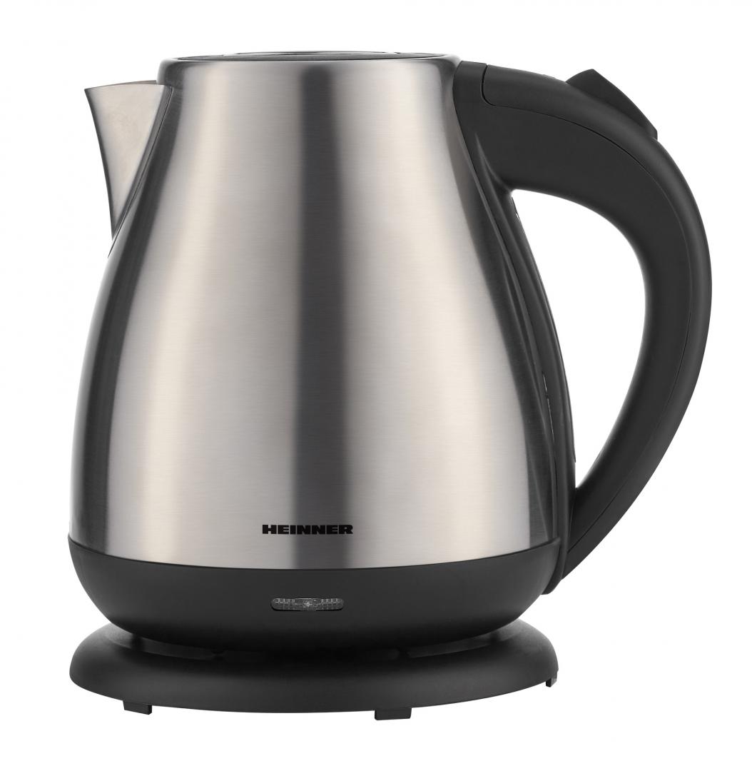 Heinner Elektrische Waterkoker – 1,7 Liter – 1850-2200 W – 360° Draaibare Voet – Automatische Uitschakeling – Waterniveau-indicator – Uitneembaar Kalkfilter – RVS