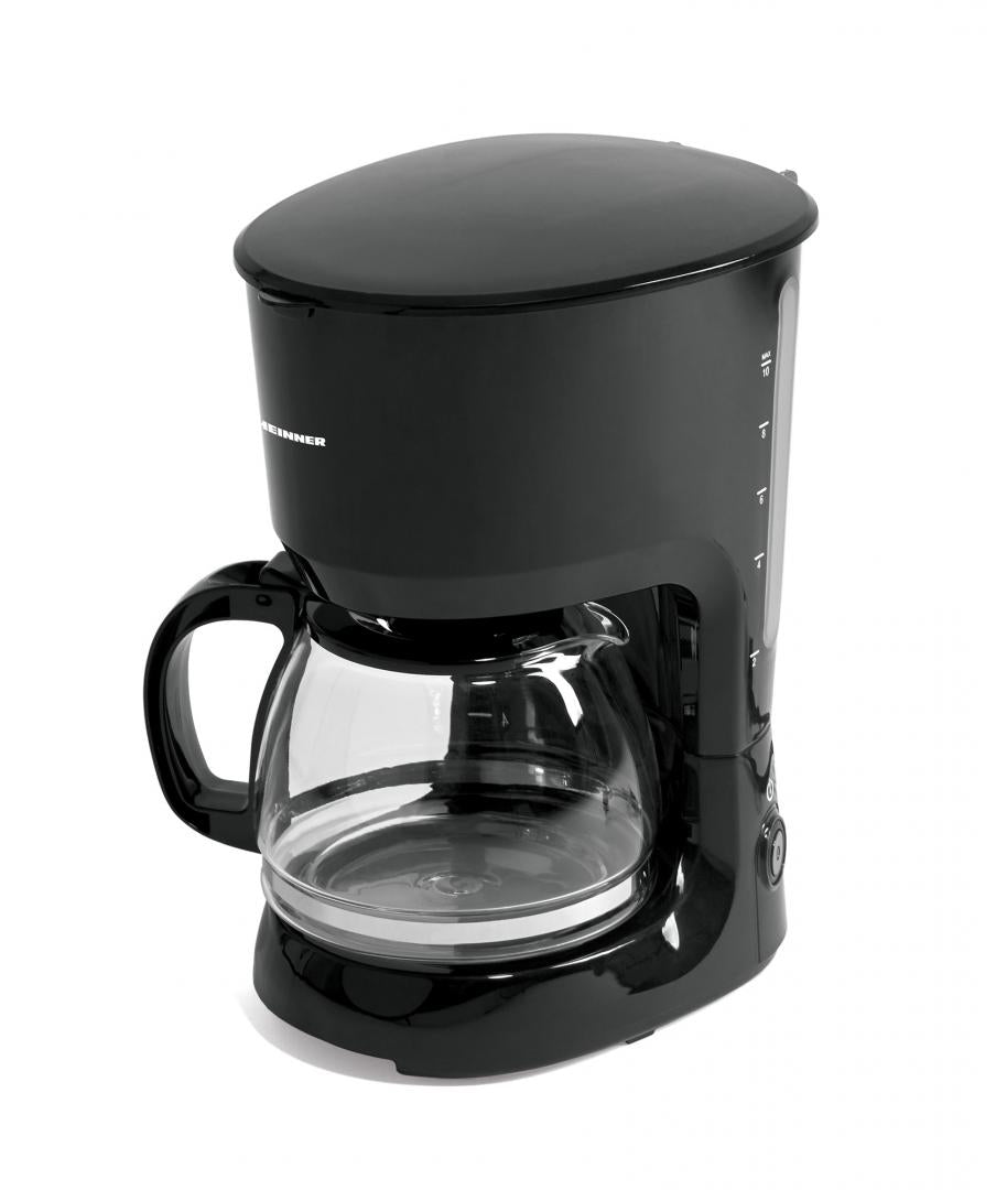 Heinner Filterkoffiezetapparaat – 750 W – Inhoud 1,25 L – Glazen Koffiekan – Warmhoudplaat – Druppelstop – Waterniveau-indicator – Zwart