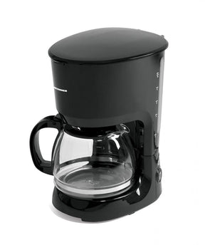 Heinner Filterkoffiezetapparaat – 750 W – Inhoud 1,25 L – Glazen Koffiekan – Warmhoudplaat – Druppelstop – Waterniveau-indicator – Zwart