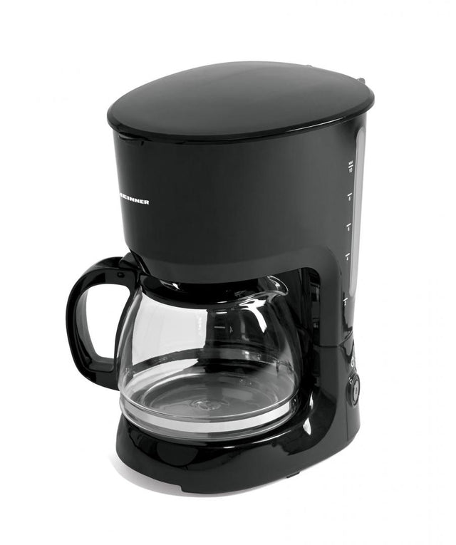 Heinner Filterkoffiezetapparaat – 750 W – Inhoud 1,25 L – Glazen Koffiekan – Warmhoudplaat – Druppelstop – Waterniveau-indicator – Zwart
