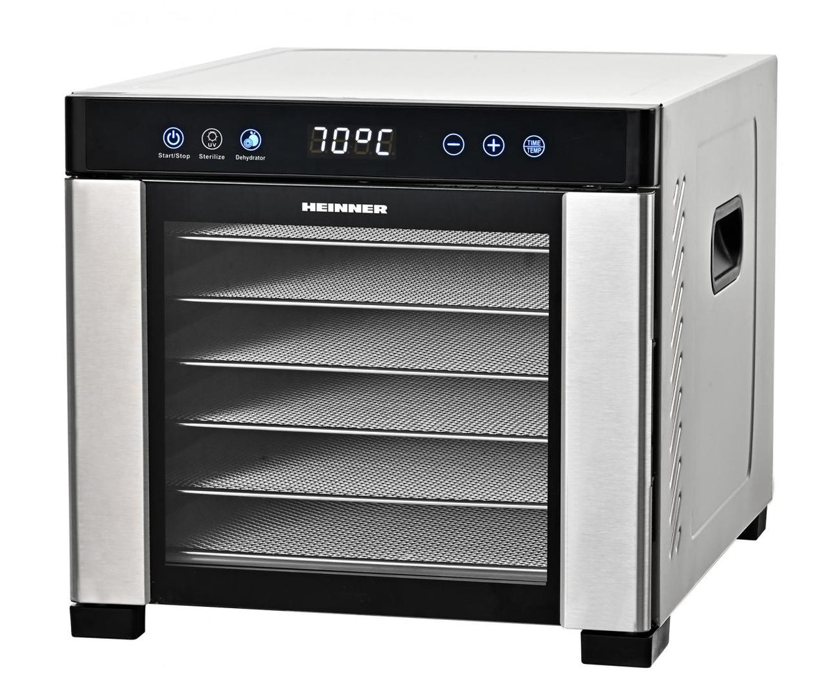 Heinner ProDry Voedseldroger / Droogoven / Dehydrator – UV-functie – 6 RVS Drooglades – LED Display – Digitale Timer & Temperatuurregeling – 550–650W – Oververhittingsbeveiliging (3)