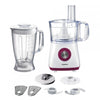 Heinner Multifunktions-Food-Processor – 750 W – Rührschüssel 1,2 L – Mixbehälter 1,8 L – 2 Stufen und Pulsfunktion – Hacken, Kneten, Schneiden, Raspeln und Emulgieren – Weiß/Bordeauxrot