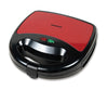 Heinner Sandwichmaker – 750 W – Antiaanbakplaten – Power- en Ready-indicatielampjes – Vergrendelbare Handgreep – RVS Deksel – Bereiding in ca. 2-3 Minuten – Zwart/Rood