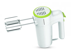 Heinner Handmixer – 300 W – 6 Snelheden + Turbo – RVS Kloppers & Deeghaken – Uitwerpknop – Wit/Groen