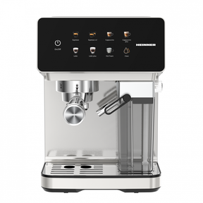 Heinner Pistonmachine – Touch Control – 1350W – Digitaal display – 20 Bar – Espressomachine - Waterreservoir 1.6L en Melkreservoir 0.5L – Zilver