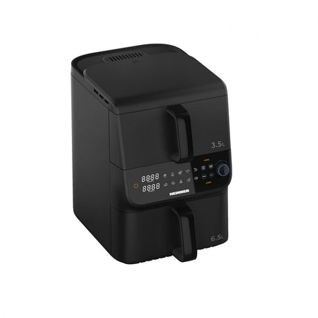 Heinner Dubbele Airfryer 10 L – Heteluchtfriteuse 2 Manden – 10 Programma’s – Smart & Dual Cooking – 2500 W – Digitale Bediening – Zwart