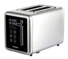 Heinner Digitaler Toaster – 720–850 W – 2 Scheiben – Touch-Bedienung – 7 Bräunungsstufen – Auftauen, Aufwärmen und Abbrechen – Herausnehmbare Krümelschublade – Edelstahl/Schwarz