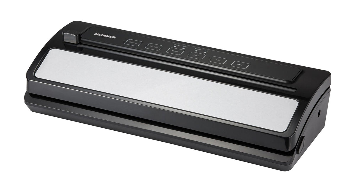 Heinner Vacumeermachine – 110 W – Droog & Vochtig – Normal & Gentle – Automatisch Vacumeren en Sealen – Containerfunctie – 3 mm Sealnaad – Geïntegreerde Snijder – Zwart/Zilver
