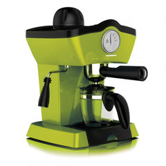 Heinner Retro Effect Espressomachine – 800W – 250 ml Capaciteit – 3,5 bar – Espresso & Cappuccino – Melkopschuimer – Frontale Thermometer – Filter voor 4 Kopjes – Groen