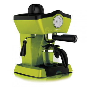 Heinner Retro Effect Espressomachine – 800W – 250 ml Capaciteit – 3,5 bar – Espresso & Cappuccino – Melkopschuimer – Frontale Thermometer – Filter voor 4 Kopjes – Groen