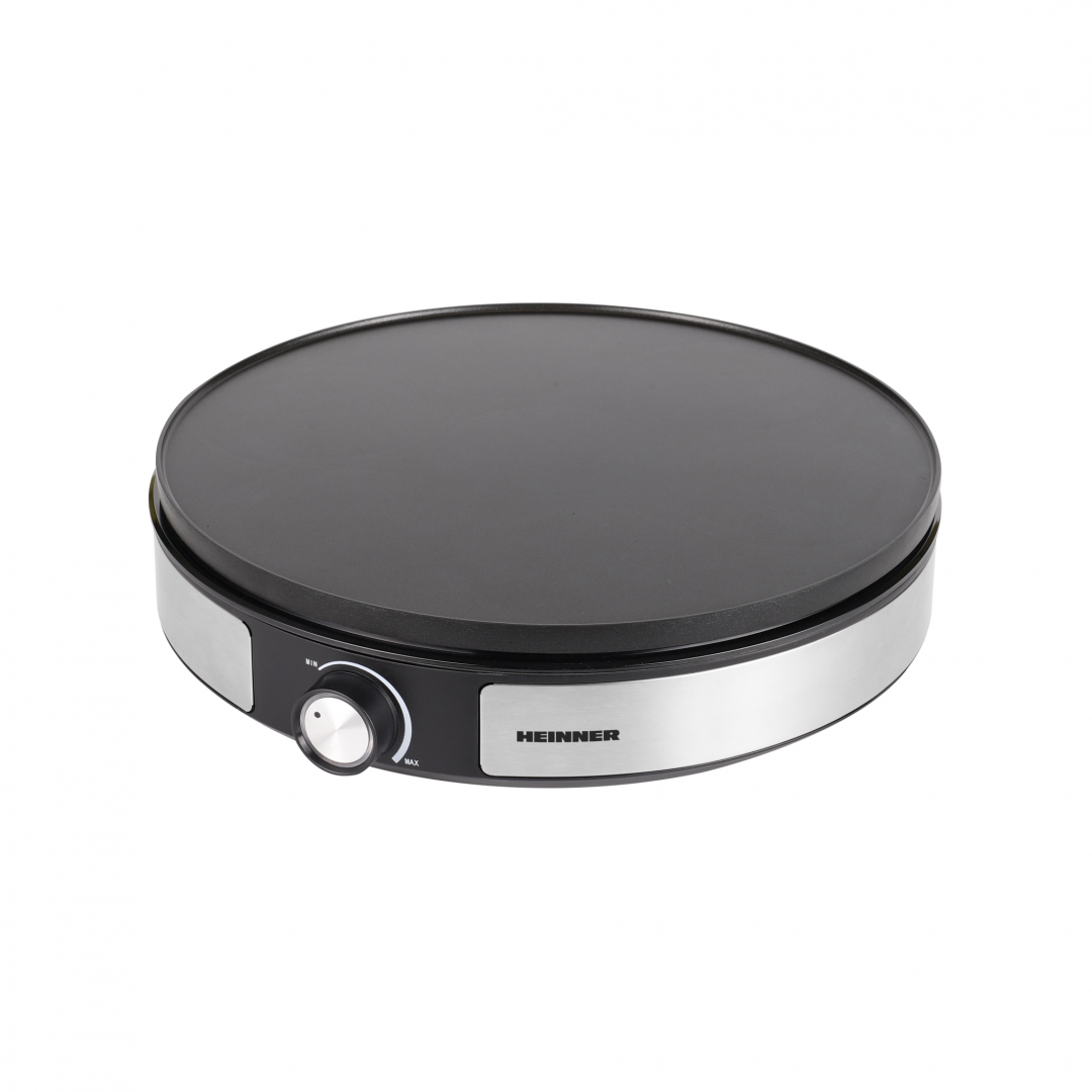 Heinner 2-in-1 Pannenkoekenmaker & Crepemaker – 1500W – Anti-aanbaklaag – Omkeerbare Plaat – Temperatuurregelaar – Indicatie Lampje – Roestvrijstalen Behuizing