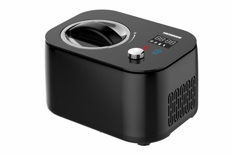 Heinner IJsmachine – 100 W – 1 L – Ingebouwde Compressor – LED-display – Touchbediening & Draaiknop – IJs-, Yoghurt-, Meng- & Koelfunctie – Uitneembare IJskom – Zwart