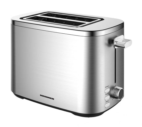 Heinner Broodrooster – 800 W – 2 Sneetjes – 7 Bruiningsstanden – Ontdooien, Opwarmen en Annuleren – Automatische Broodlift – Uitneembare Kruimellade – RVS