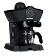Heinner Retro Effect Espressomaschine – 800 W – 250 ml Fassungsvermögen – 3,5 bar – Espresso & Cappuccino – Milchaufschäumer – Thermometer an der Front – Filter für 4 Tassen – Schwarz