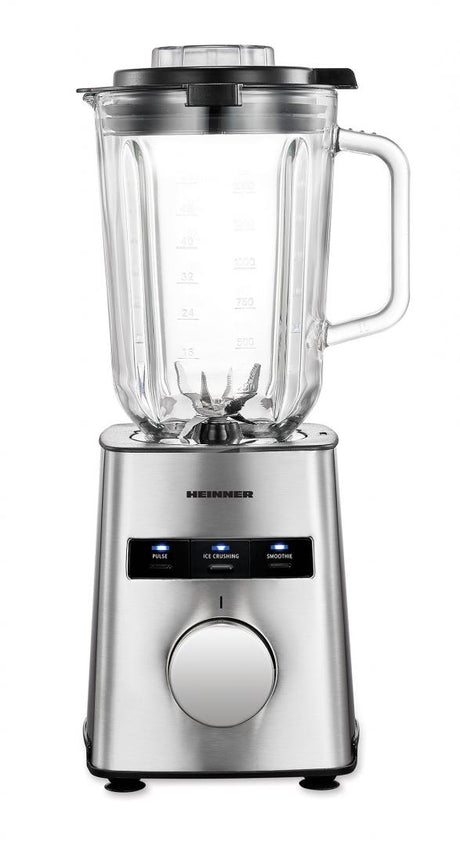 Heinner Avallon 800 HBL-HE800SS Blender & Smoothie Maker - 800W - 1,5L Glazen Kan - 6 Snelheden + Pulse + Ijsmaler - RVS Messen & Behuizing - Afneembare Kan - Zilver