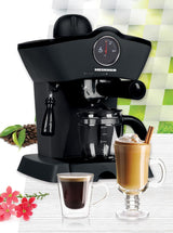 Heinner Retro Effect Espressomachine – 800W – 250 ml Capaciteit – 3,5 bar – Espresso & Cappuccino – Melkopschuimer – Frontale Thermometer – Filter voor 4 Kopjes – Zwart (2)