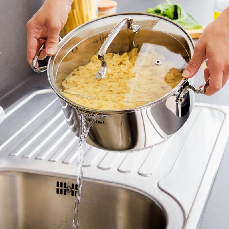 Tefal Duetto+ Kookpan 24 cm - Met deksel - RVS - Geschikt voor alle warmtebronnen - Zilver