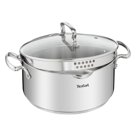 Tefal Duetto+ Kookpan 24 cm - Met deksel - RVS - Geschikt voor alle warmtebronnen - Zilver — officiële productfoto van Tefal (extra aanzicht)